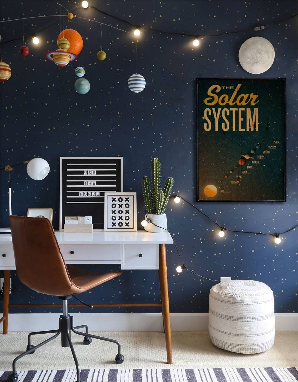 Handmade Wooden, Acrylic Painting, Wal Hangings, Wal Decor, Wall Art, Living Room Wall Art, Home Decor, Woodcraft, Gift - Retro Solar System