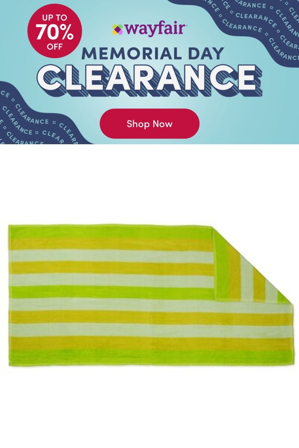 Highland Dunes Kim 100% Cotton Beach Towel, 100% Cotton in Green | Wayfair