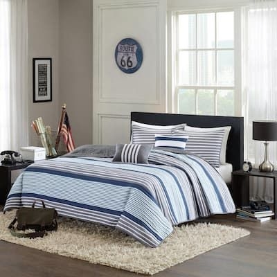 Intelligent Design Matteo 4-Piece Blue Twin/Twin XL Coverlet Set
