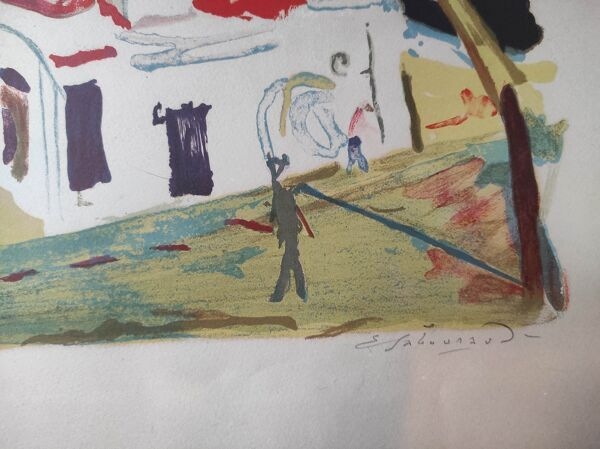 Lithographie signe mile Sabouraud