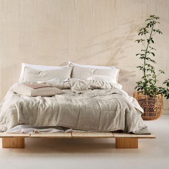 NIMES Linen Coverlet Natural by Freedom, 100% Linen/Polyester