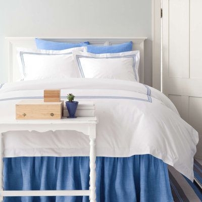 Pine Cone Hill Trio Single Cover 100% Cotton Sateen in Blue, Size Twin Coverlet | Wayfair | Home Decor