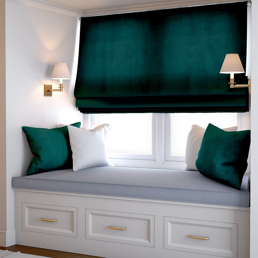 Roleta rzymska do 130 cm holland velvet szmaragdowy