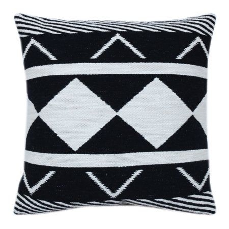 Rugsmith Black & White Machine Woven Brainard Throw Pillow, 20" x 20"