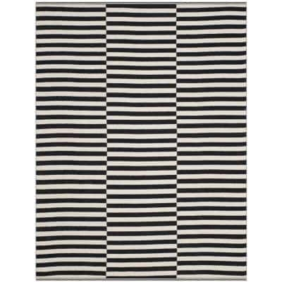 SAFAVIEH Montauk Ivory/Black 4 ft. x 6 ft. Striped Area Rug