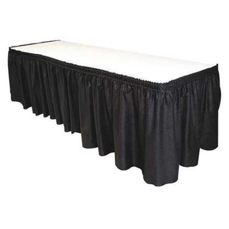 Tablemate Table Set Linen-Like Table Skirting, 29 inch x 14ft, Black Size: 29 inch Length x 14' Width