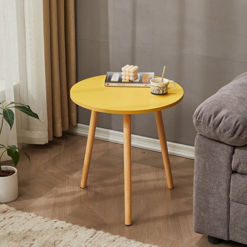 Traditional Style Cocktail Table Artificial Wood White/yellow/natural Color Coffee Table - 20L x 20W x 20.5H / Yellow / Shelves Not Included