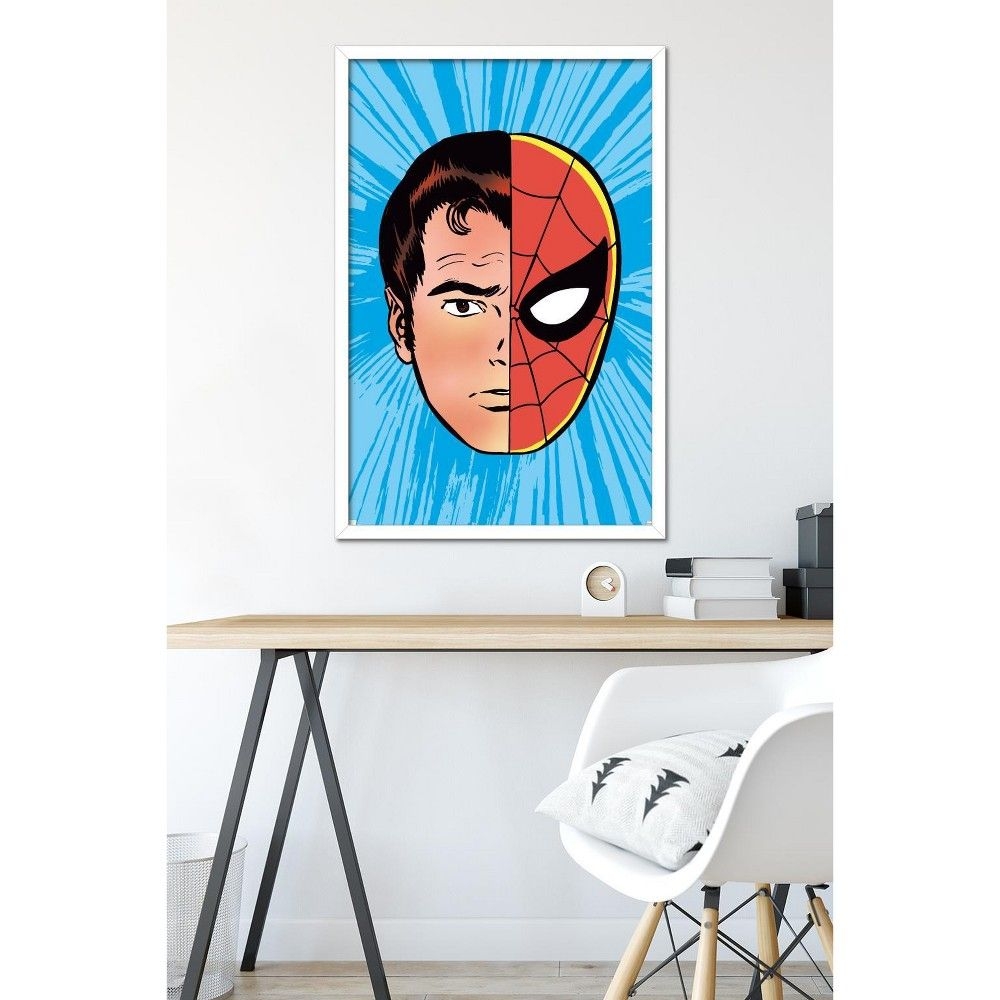 Trends International Marvel Comics Spider-Man - Spider-Sense Framed Wall Poster Prints White Framed Version 22.375" x 34"