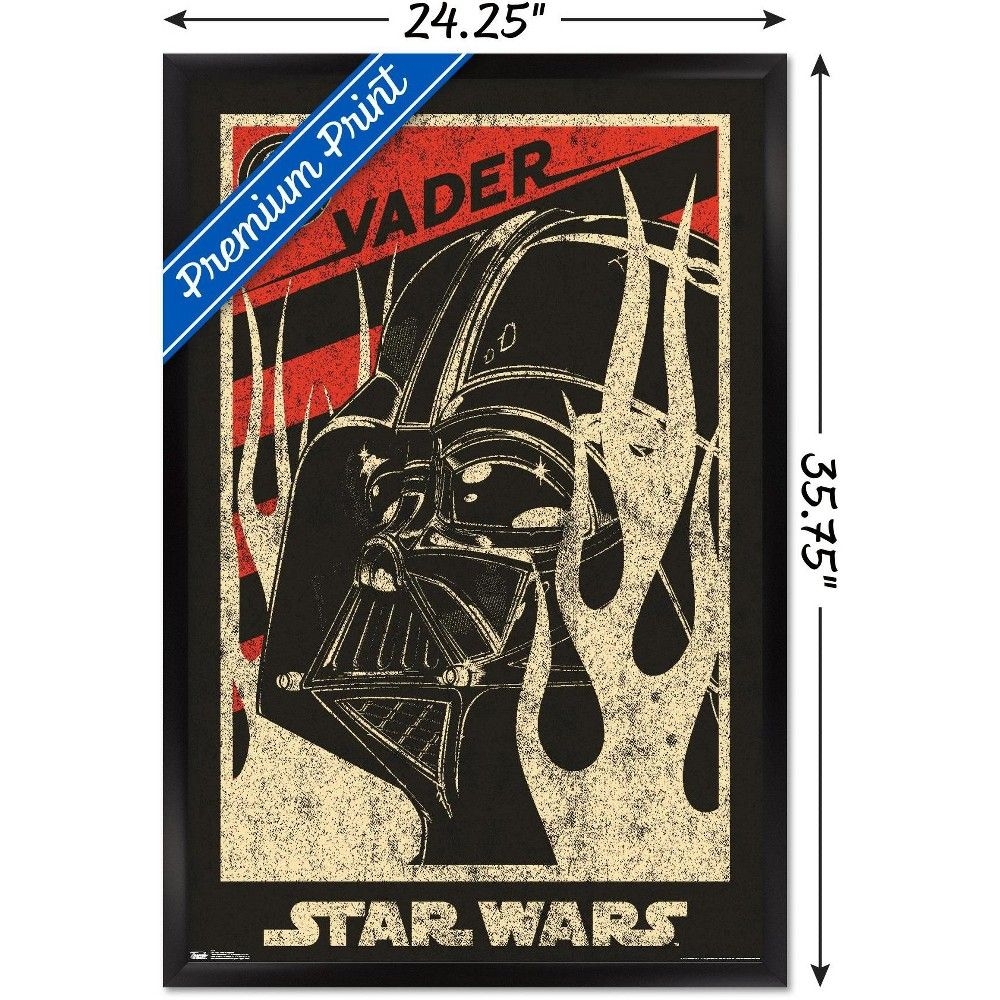 Trends International Star Wars: Saga - Vader Propaganda Framed Wall Poster Prints Black Framed Version 22.375" x 34"