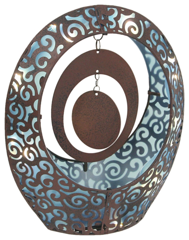 Blue Oval Battery Operated LED Decorative Accent Light Sculpture Home Decor Art