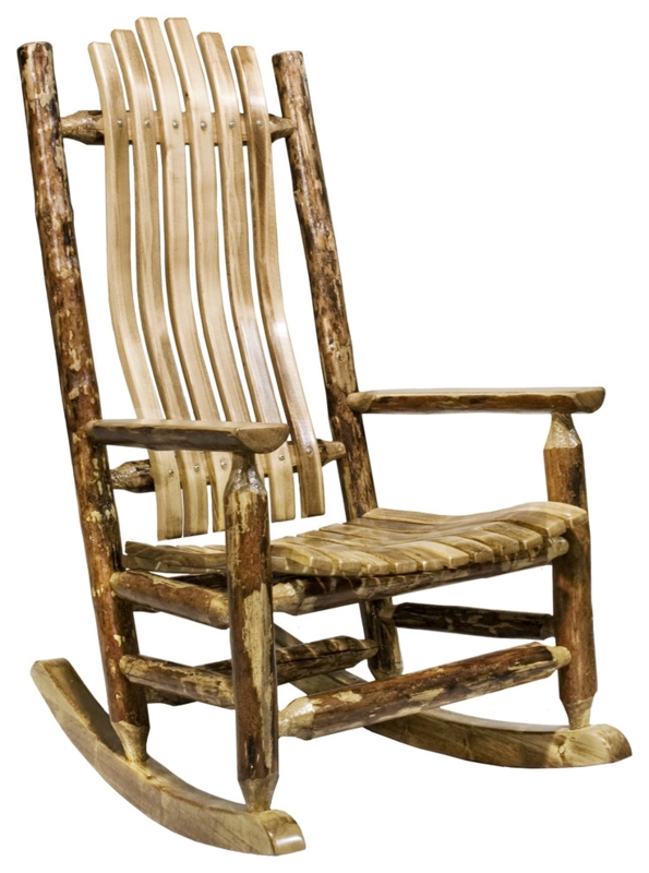 Glacier Country Collection Adult Log Rocker