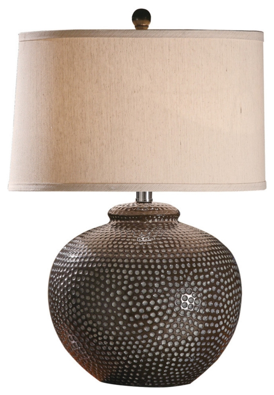Hammered Ceramic Pot Table Lamp