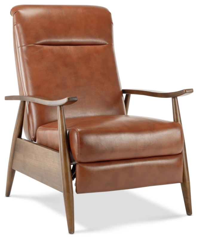 Solaris Caramel Wooden Arm Push Back Recliner Chair