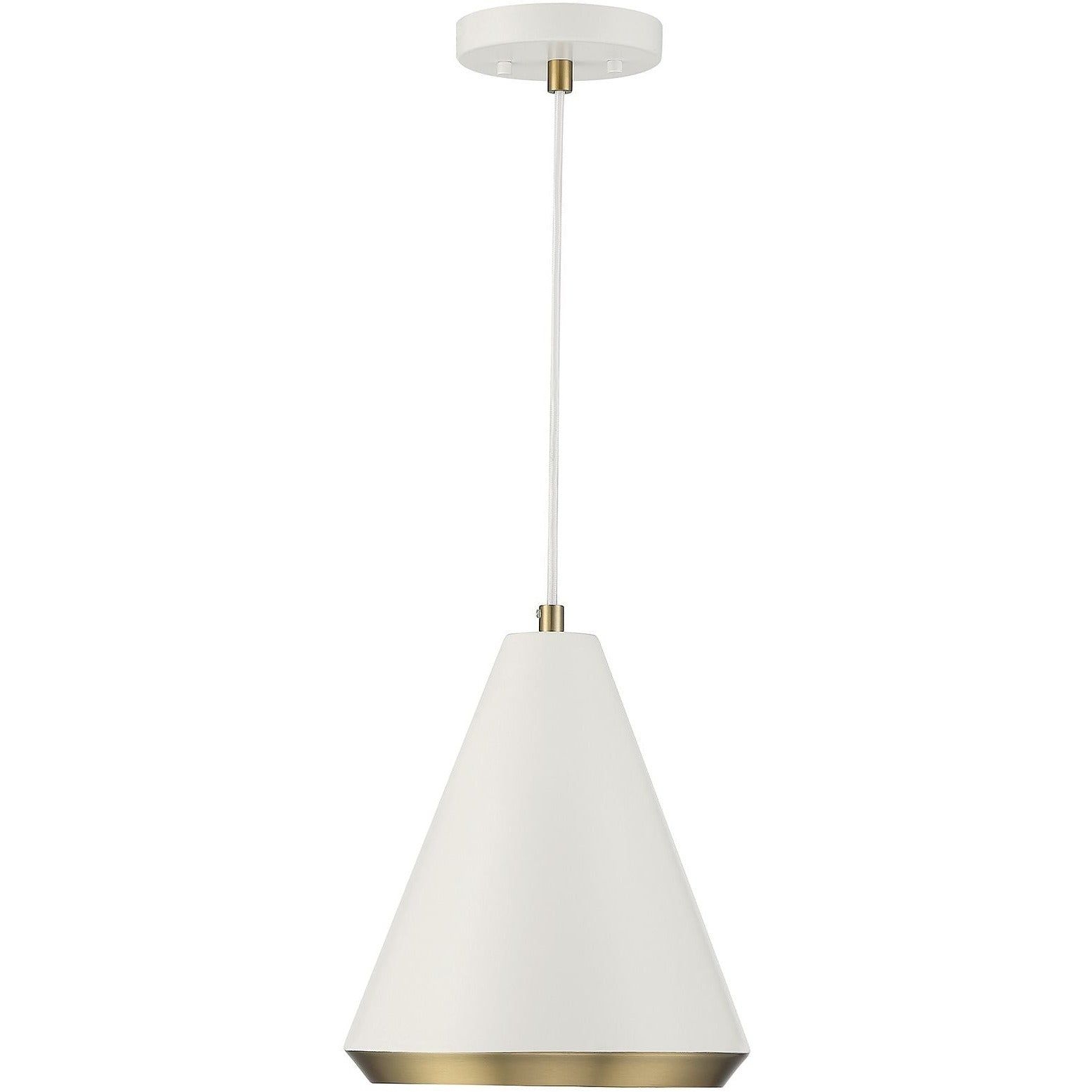 1-Light Pendant - Matte Black with Natural Brass