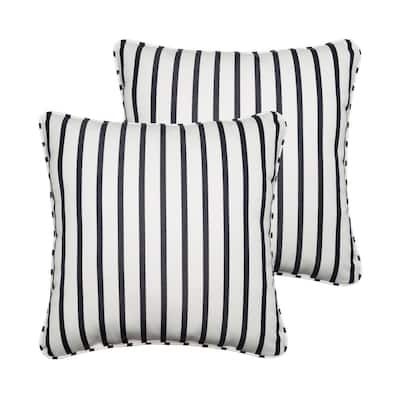 1101Design Sunbrella Lido Indigo Outdoor Corded Throw Pillows (2-Pack)