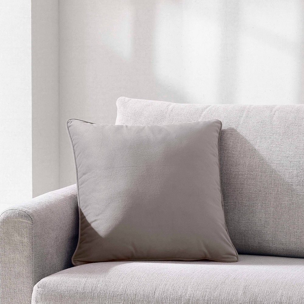 18"x18" Solid Velvet Square Throw Pillow Gray - Crescent & Starlight
