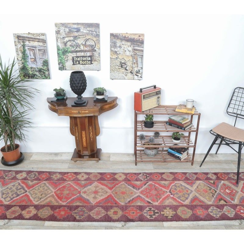 1970s Vintage Turkish Hand-Knotted Herki Runner