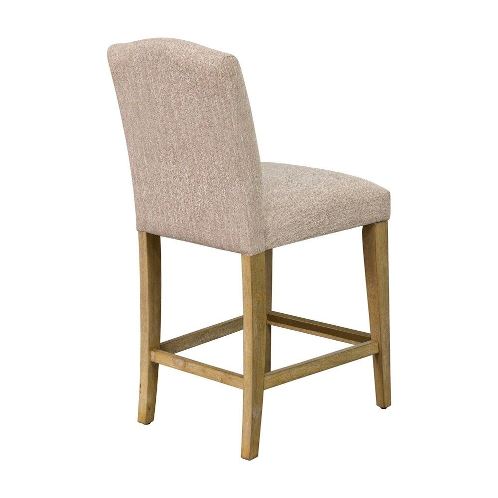 25" Connor Upholstered Counter Height Stool Tan - Martha Stewart