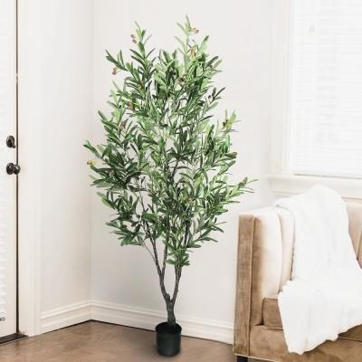 5.5 ft. Artificial Olive Tree in Pot