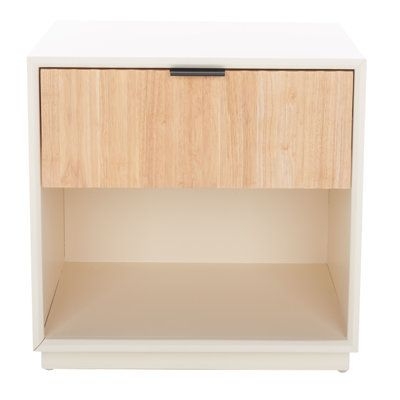 AllModern David-Scott 1 - Drawer Nightstand Wood in White, Size 19.67 H x 19.83 W x 17.0 D in | Wayfair
