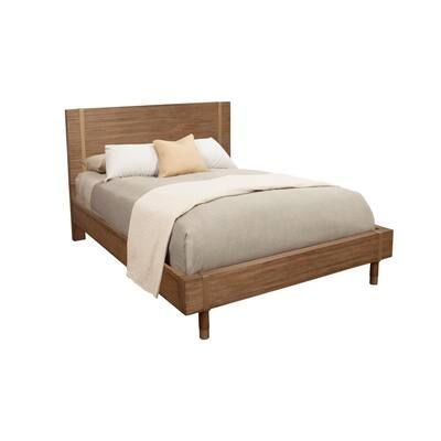 Alpine Furniture Easton Yellow Wood Frame California King Platform Bed, Brown