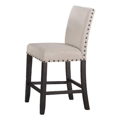 Best Master Furniture Hakan 40 in. Low Back Antique Black Wood Counter Height Stools (Set of 2)