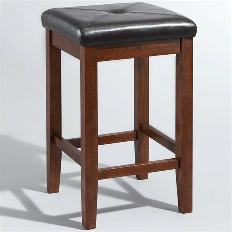 Bowery Hill 24" Square Counter Stool In Mahogany (set Of 2)