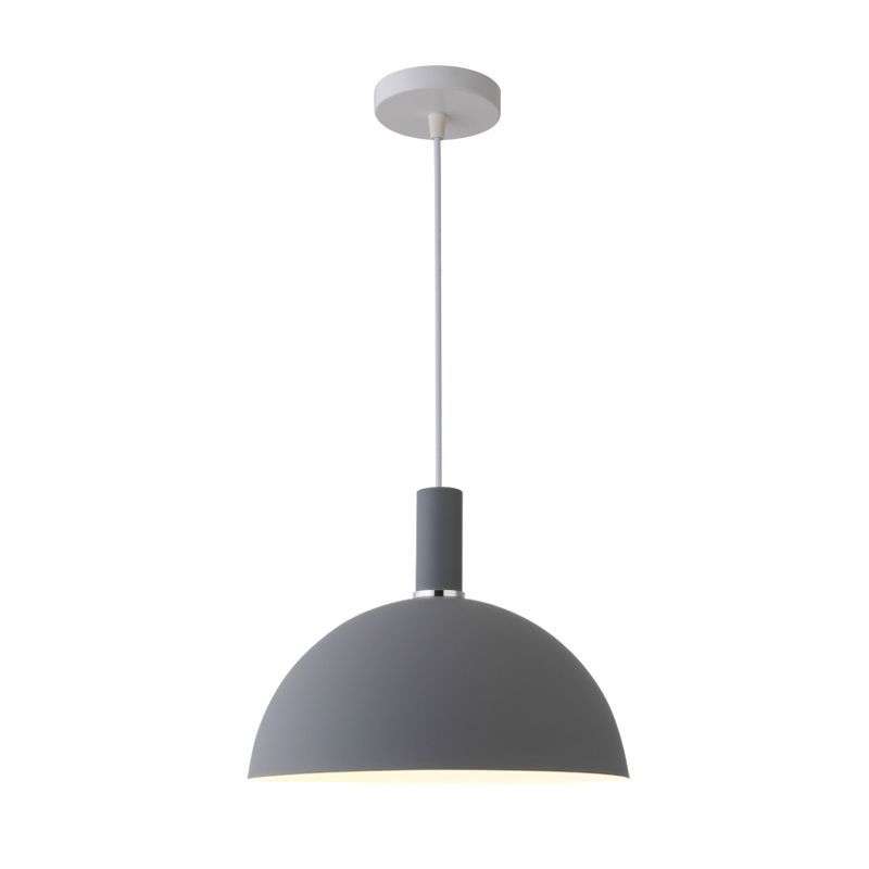 Bowl Shape Hanging Lighting Modern Style Metal 1 Light Pendant Lamp for Supermarket - Grey / 12