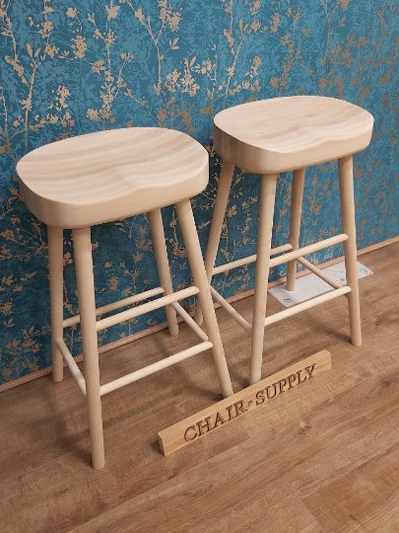 Brand New Solid Beech Shaker's Style Bum Kitchen Island Bar Stool