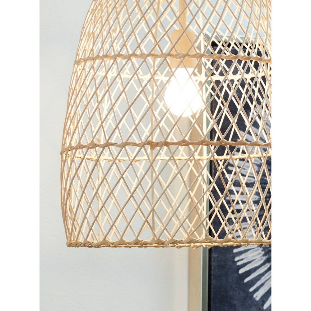 Calett Rattan Pendant Beige - Signature Design by Ashley