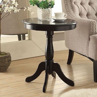 Canora Grey Amedio End Table Wood in Black | 22 H x 18 W x 18 D in | Wayfair