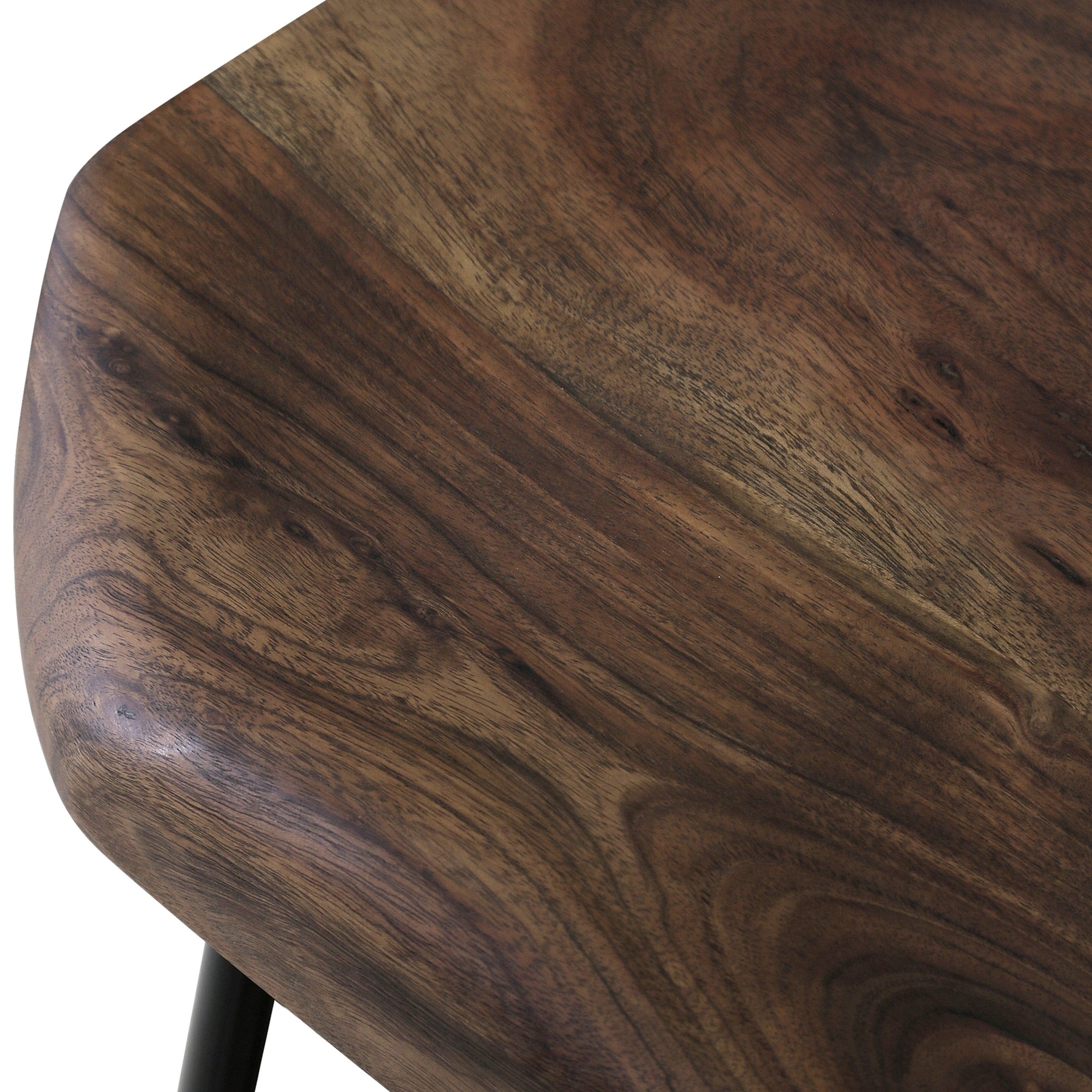Carbon Loft Jannes Sculpted Solid Wood Seat Counter Stool with Wrought Iron Base with Foot Rest
