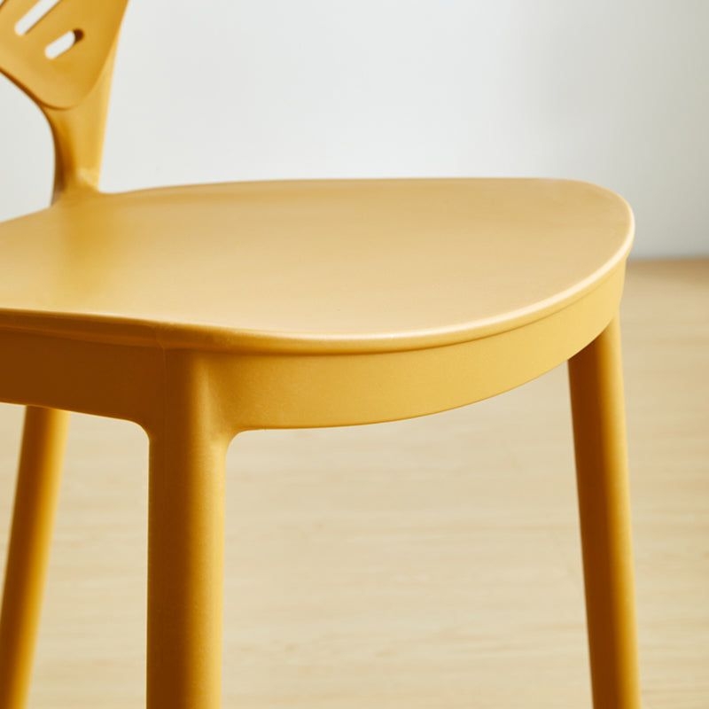 Contemporary Style Dining Plastic Chair Kitchen Open Back Dining Armless Chairs - Purple / 1 Piece