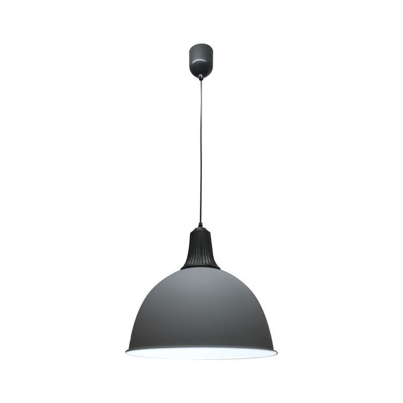 Contemporary Style Dome Pendant Light Kit Metal Dinning Room Hanging Pendant Lamp - Grey / 12