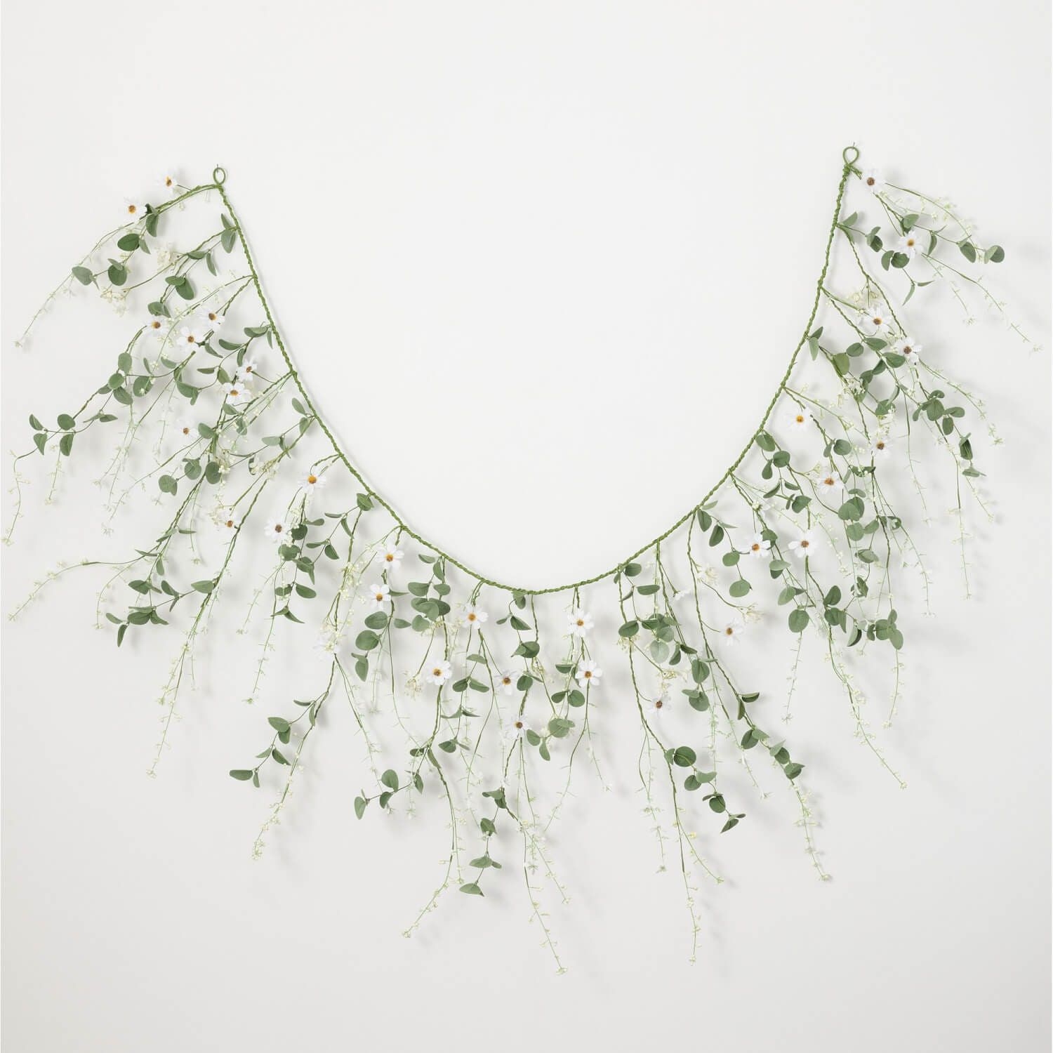 Daisy Eucalyptus Garland | Draping Garland | Hanging Vines Greenery with Flowers | Curtain Wall Window Nursery Garland | Photo Backdrop