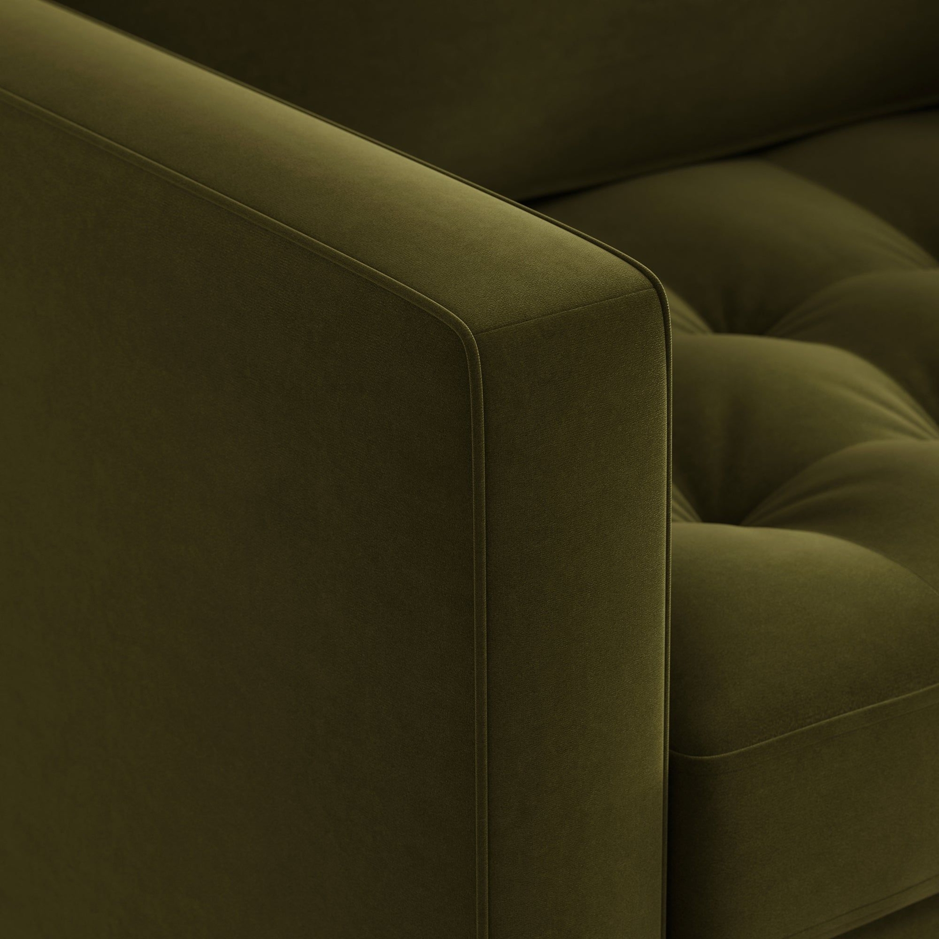Dunelm Green Zoe Velvet Snuggle Single Sofa Bed