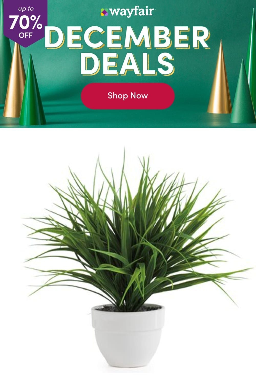 Ebern Designs 6" Artificial Foliage Plant in Pot Ceramic/Plastic in White, Size 11.0 H x 10.5 W x 10.5 D in | Wayfair | Home Decor