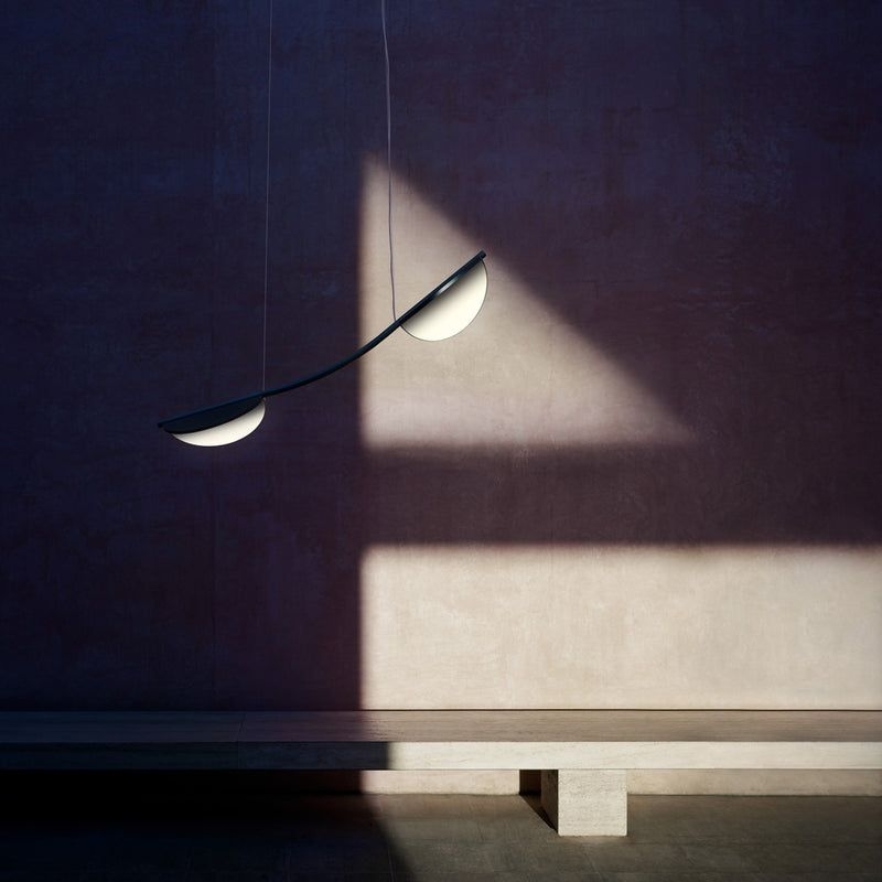 FLOS Almendra Arch Pendant Light in Green, Size Long: 51.4" W