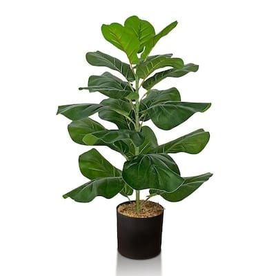 FOREVER LEAF 30 in. Ficus Lyrata Fake Plant - Artificial Plants for Home Decor Indoor, Faux Plants Indoor - Artificial Potted Plants