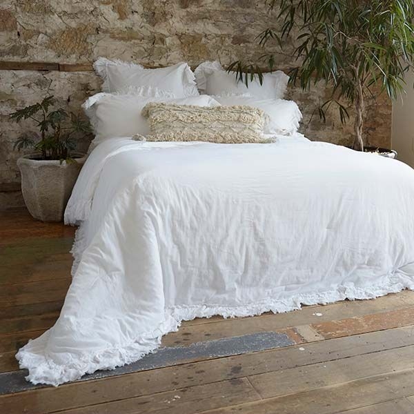 Frayed Edge 3 Piece Comforter Set, Pick Your Color - C - Gray Dawn, Queen
