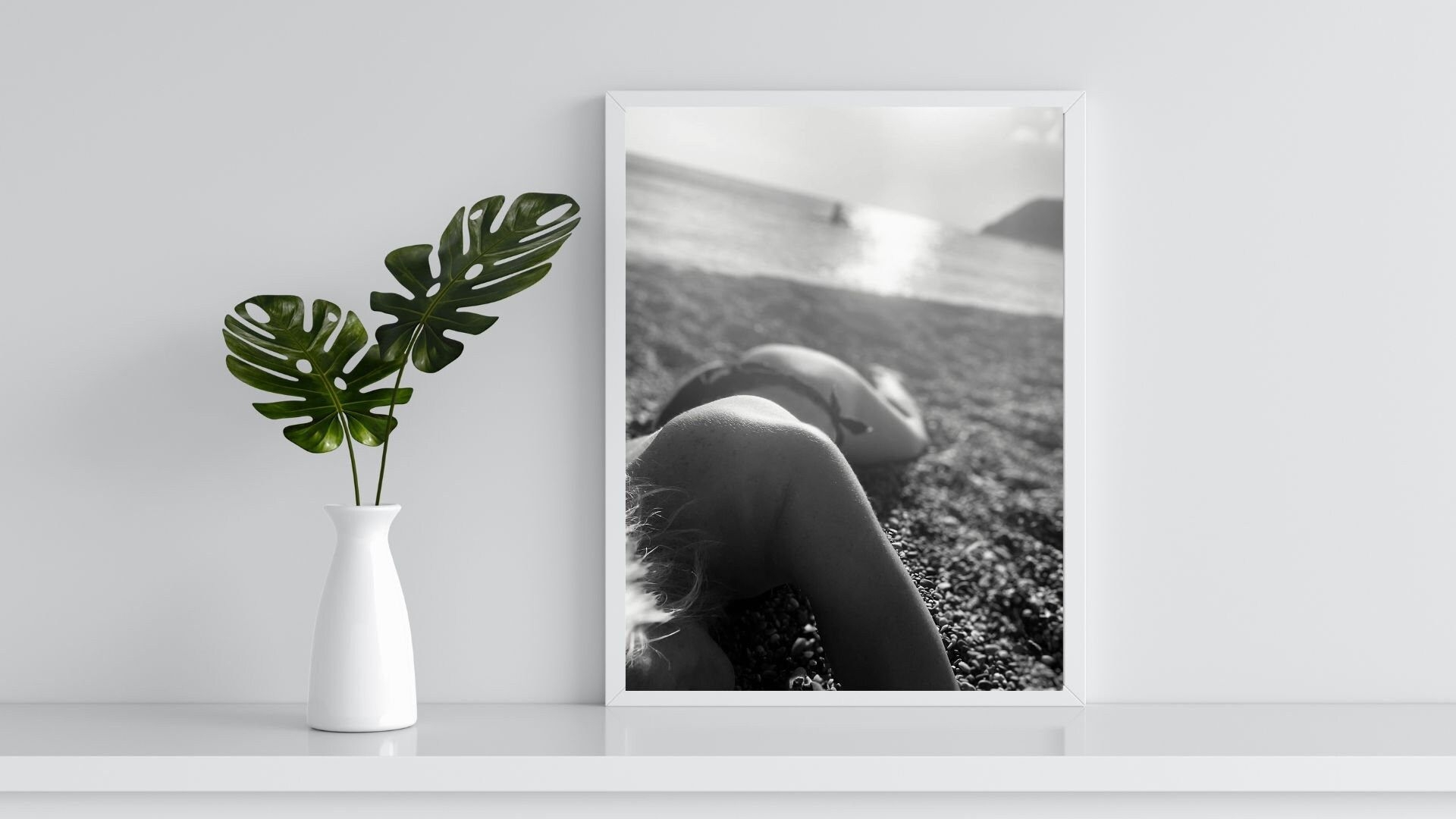 Girl on the Beach, Black and White, Fashion posters, Girl Print, Fashion Wall Art, Girl Poster, Wall art poster, Wall art, Digital DOWNLOAD