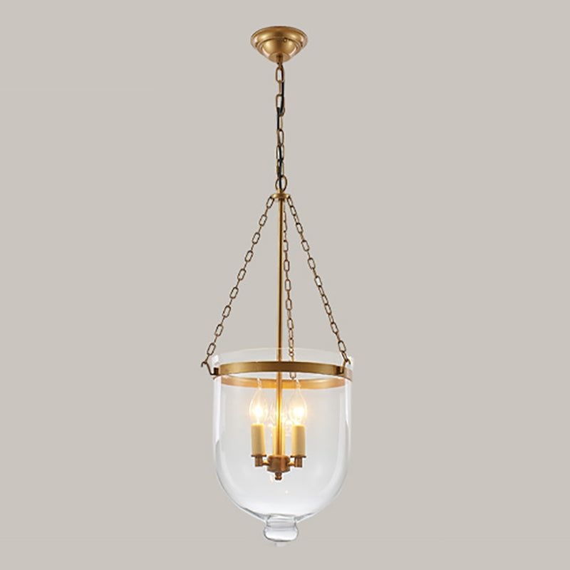 Glass Chandelier Lighting Fixture Modern 3 Head Chandelier Pendant Light - Gold / 9.5