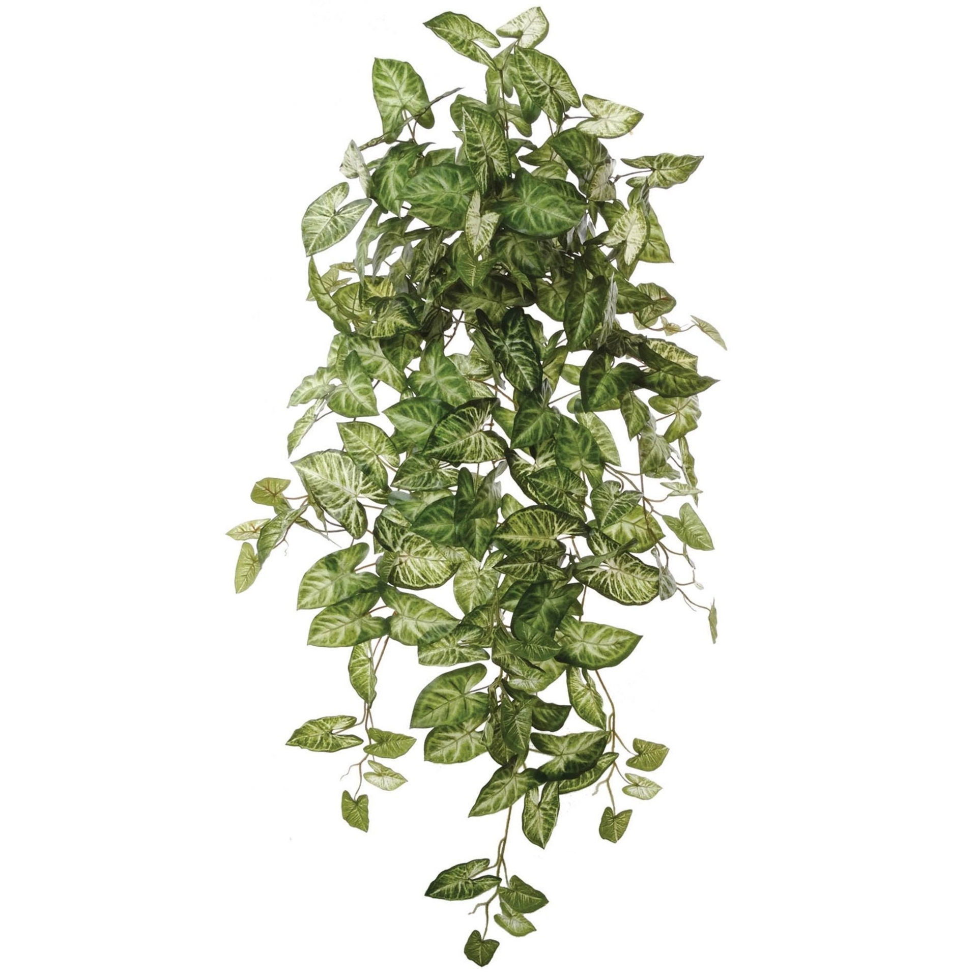 "Green / White Nephthytis Ivy Artificial Plant 38\" Hanging w 196 Leaves Fake Decoration Wall Wedding Room Party Dcor"