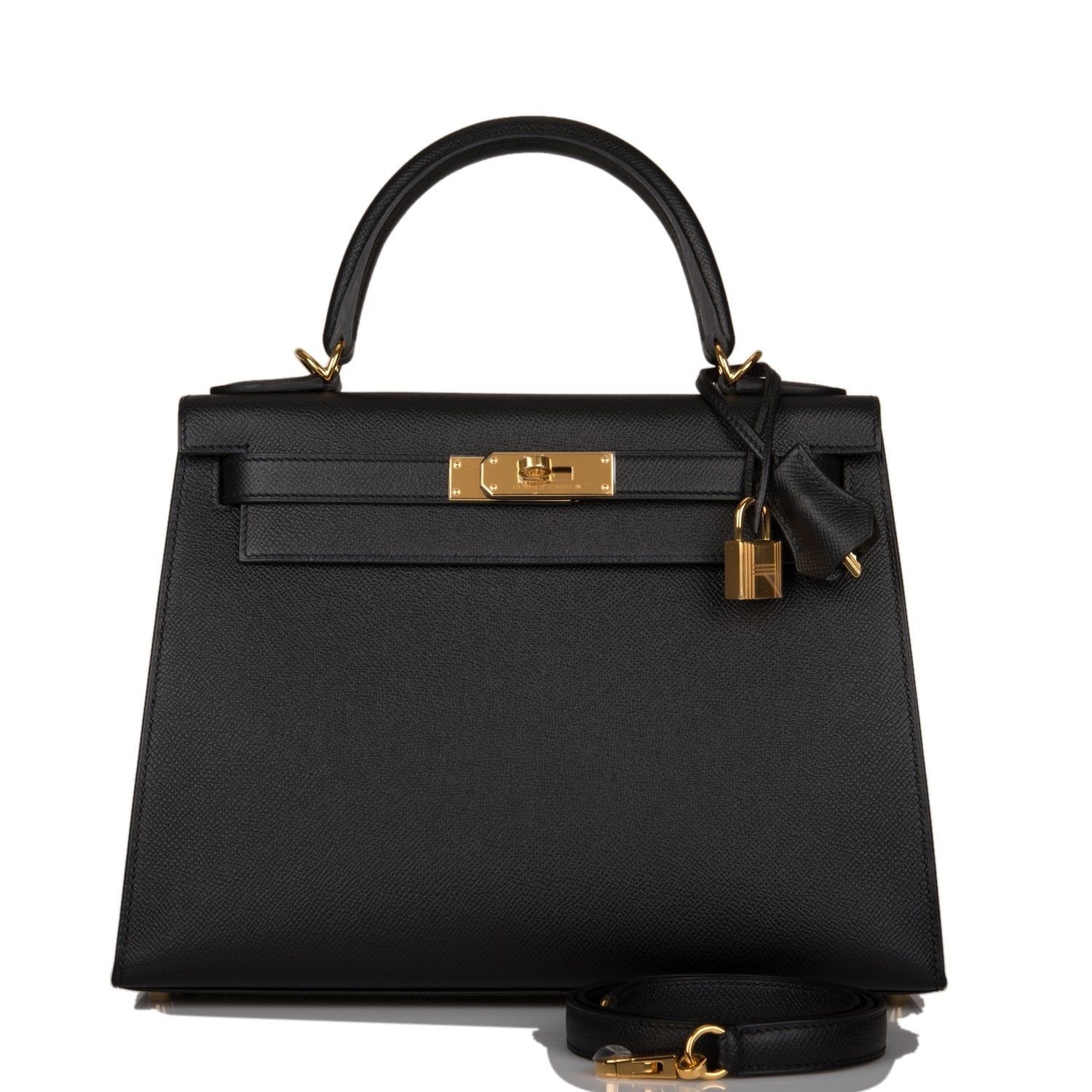 Hermes Black Epsom Sellier Kelly 28cm Gold Hardware - Black / New or Never Worn / Epsom