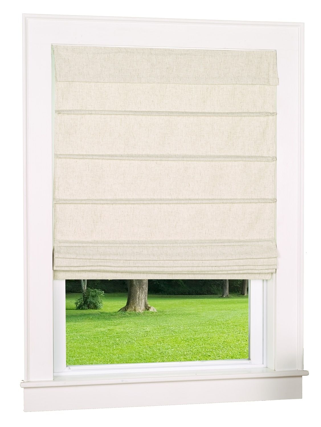 Insulated Roman Shade - Natural Linen - 64 inches - The Vermont Country Store