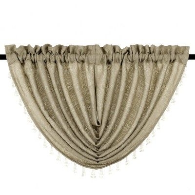 Kate Aurora Living Textured Crepe Sheer Window Curtain Treatments And Valances - 44 in. W x 37 in. L Single Valance, Antique