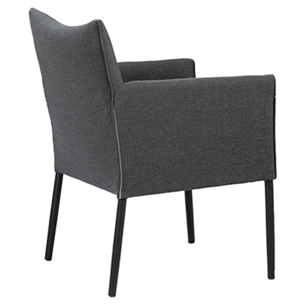 Kathy Kuo Home Perry Industrial Loft Black Performance Metal Frame Outdoor Lounge Arm Chair