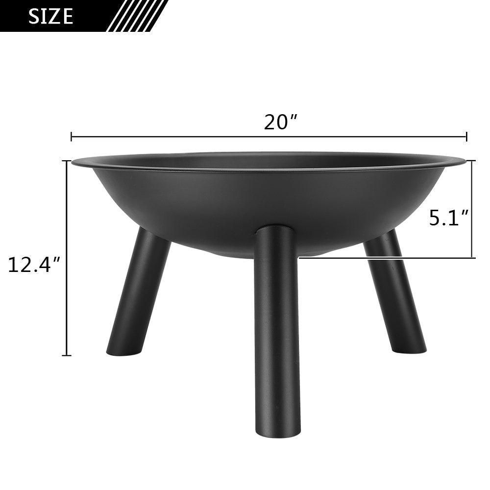 Ktaxon Parrilla para barbacoa de 22 pulgadas, hogueras de lea porttiles, hierro para patio trasero, jardn, hoguera redonda, parrilla para cocinar, color negro