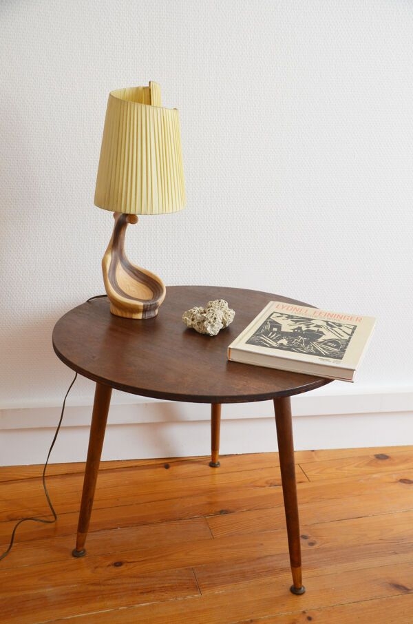Lampe Vallauris par Grandjean Jourdan cramique faux bois 1950