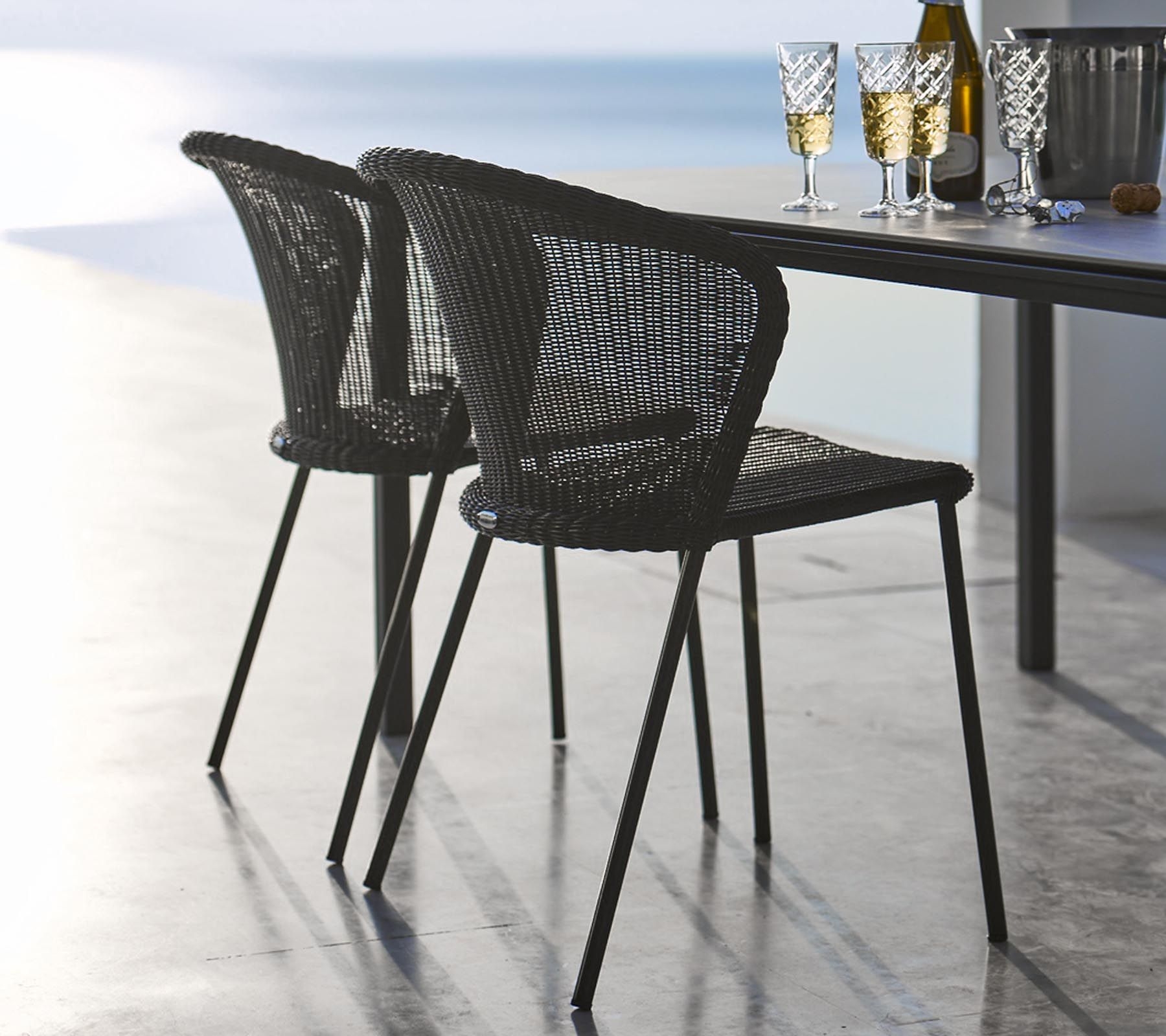 Lean Chair - Black - Lean Chair with Grey Natt cushion